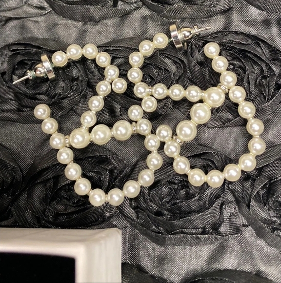 Valentino Jewelry - Valentino Vintage Gold Faux Pearl Logo Earrings NEW